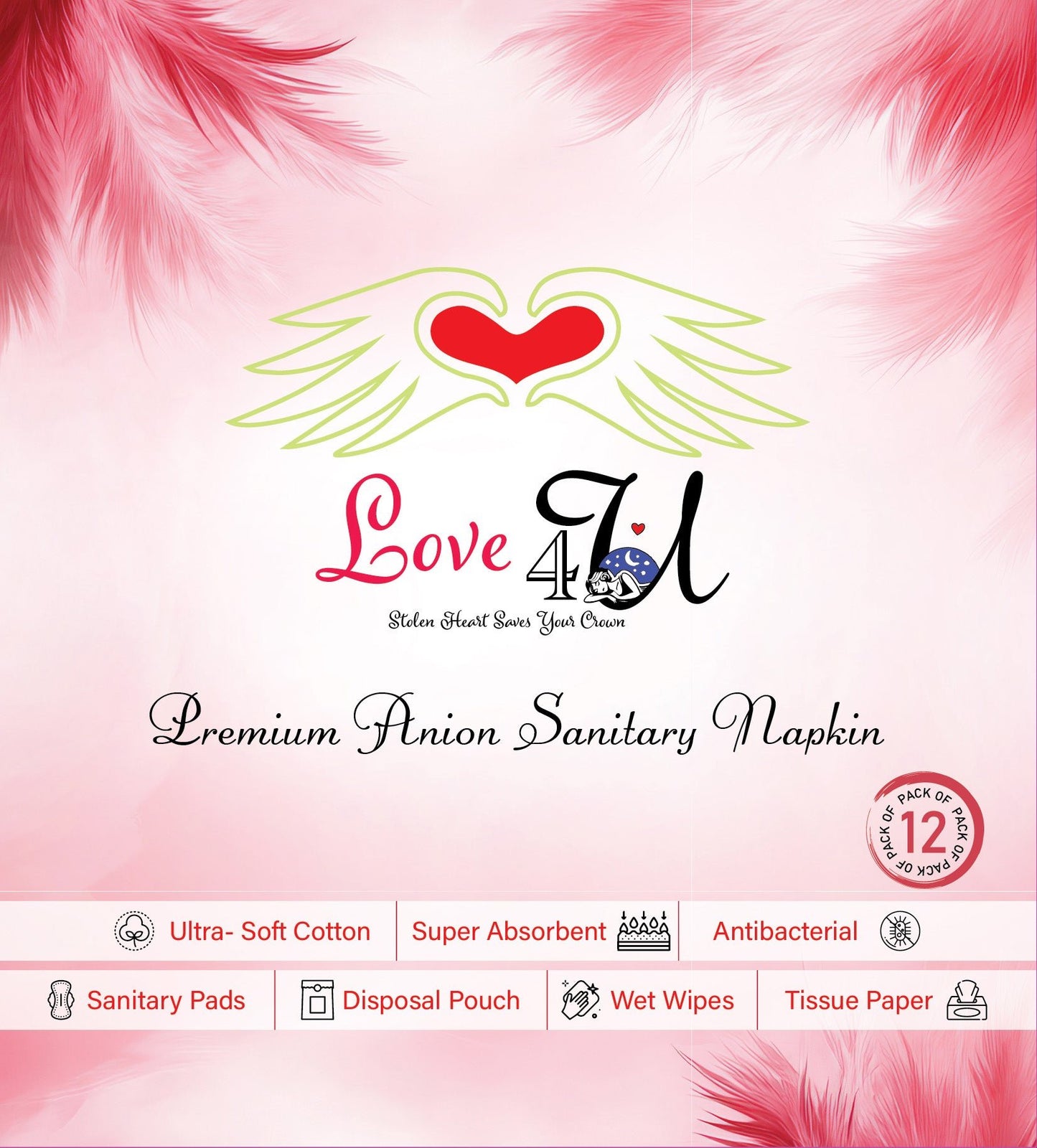 Love4u BUY 2 COMBO Premium Period Care Pouch Pack of 2(Total 24 N)( 12 L - 290mm & 12 XL - 330mm) - Love4u.store