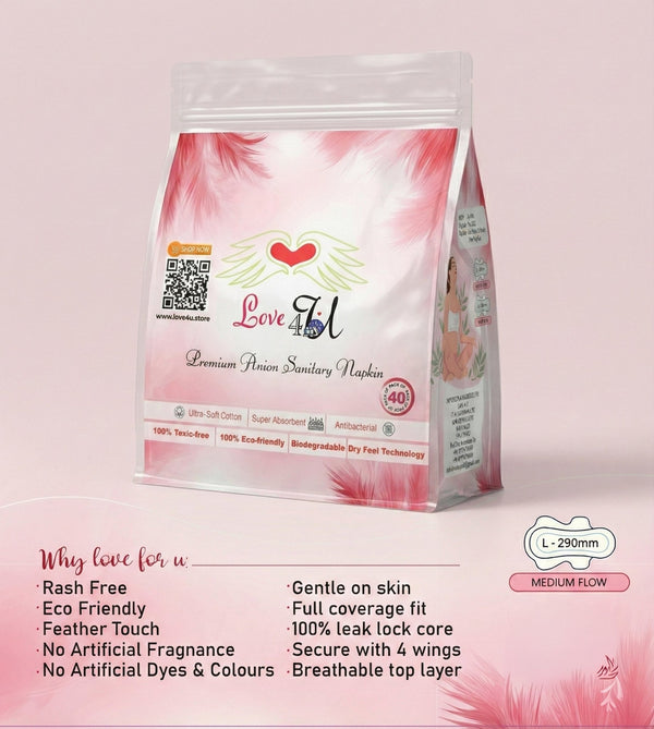 Love4u Anion Sanitary Napkin 290mm - 40pcs - Love4u.store