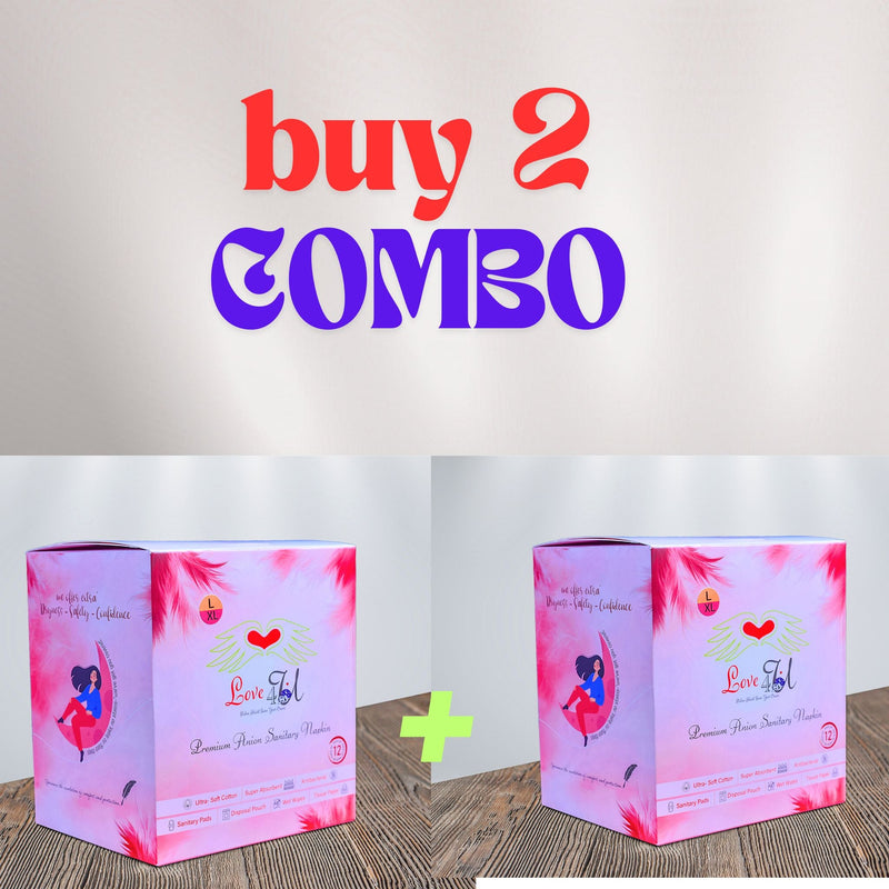 Love4u BUY 2 COMBO Premium Period Care Pouch Pack of 2Total 24 (16L - 290 & 8XL - 330mm) - Love4u.store