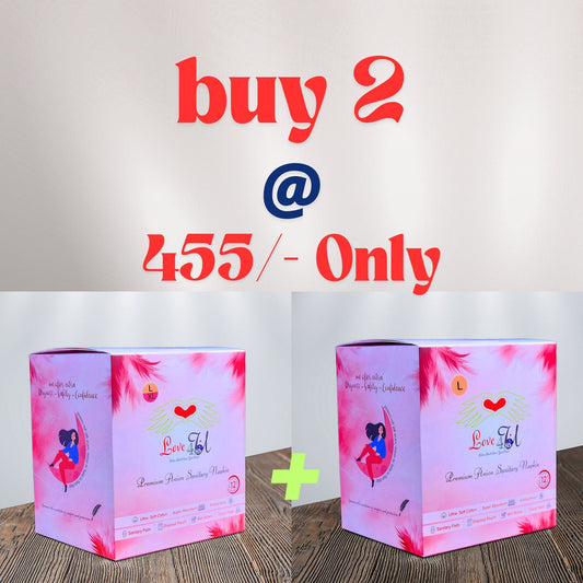 Love4u BUY 2 COMBO Premium Period Care Pouch Pack of 2(Total 24 N)(20 L - 290mm & 4 XL - 330mm) - Love4u.store